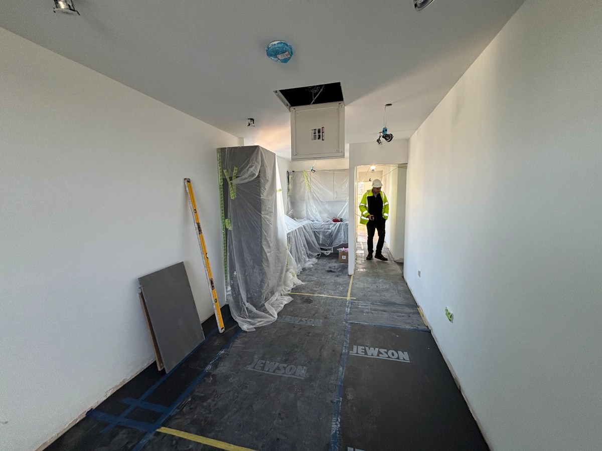 Apartment fit-out with finishes protected · Richard Diamond / EdenCoast, 1 April 2025