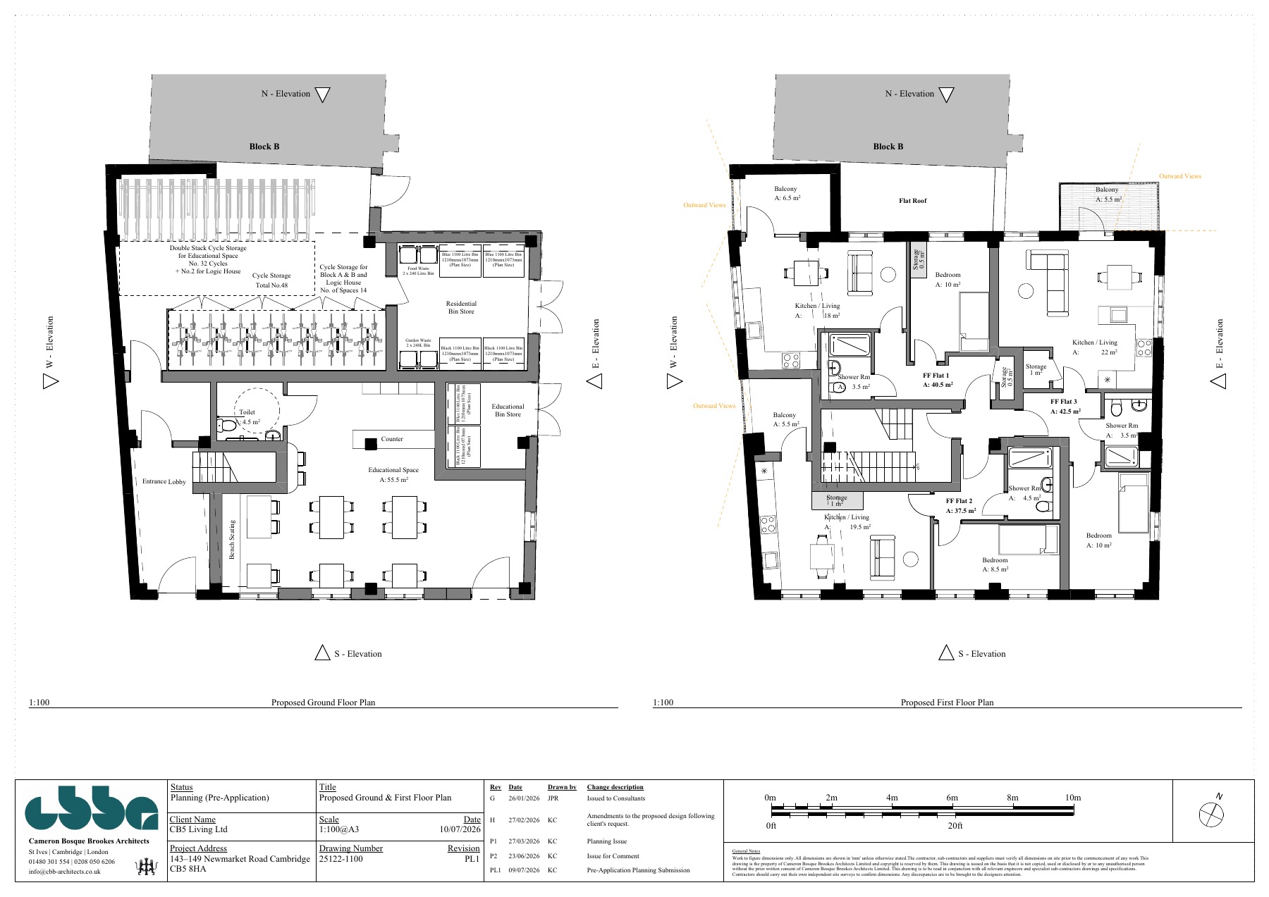 Logic House proposed ground and first floor plans by CBB Architects