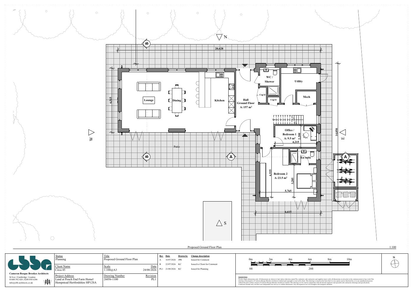 View House submitted ground-floor plan by Cameron Bosque Brookes Architects